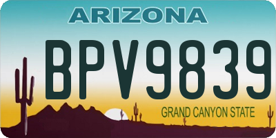 AZ license plate BPV9839