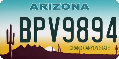 AZ license plate BPV9894
