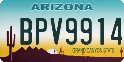 AZ license plate BPV9914