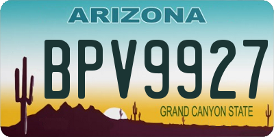 AZ license plate BPV9927