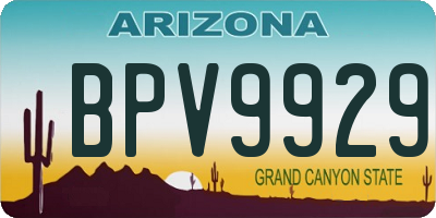 AZ license plate BPV9929