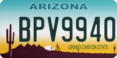 AZ license plate BPV9940