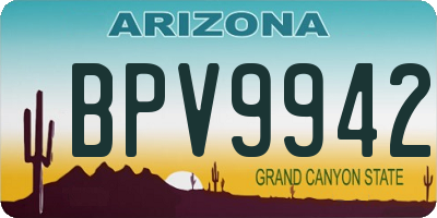 AZ license plate BPV9942