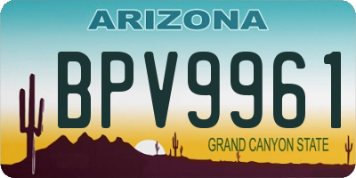 AZ license plate BPV9961