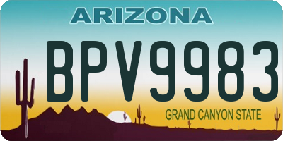 AZ license plate BPV9983