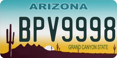 AZ license plate BPV9998