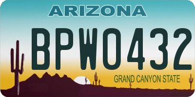AZ license plate BPW0432