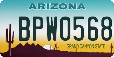 AZ license plate BPW0568