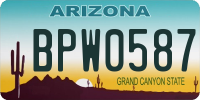AZ license plate BPW0587