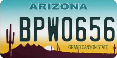 AZ license plate BPW0656
