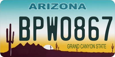 AZ license plate BPW0867