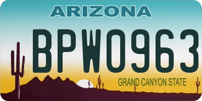 AZ license plate BPW0963