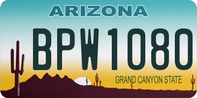 AZ license plate BPW1080