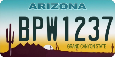 AZ license plate BPW1237