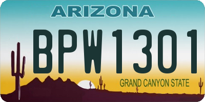 AZ license plate BPW1301
