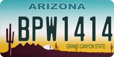 AZ license plate BPW1414