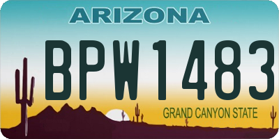 AZ license plate BPW1483