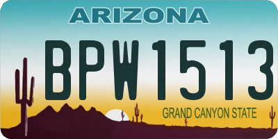 AZ license plate BPW1513