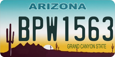 AZ license plate BPW1563