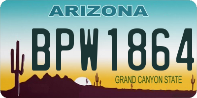 AZ license plate BPW1864