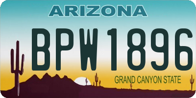 AZ license plate BPW1896