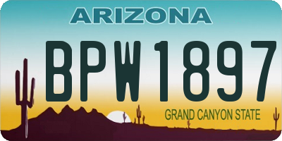 AZ license plate BPW1897