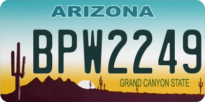 AZ license plate BPW2249