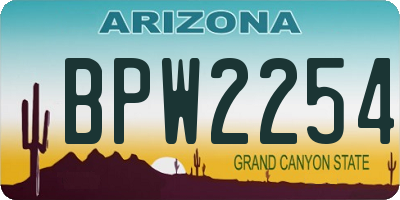 AZ license plate BPW2254
