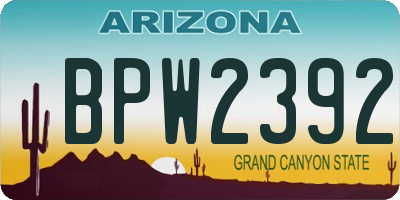 AZ license plate BPW2392
