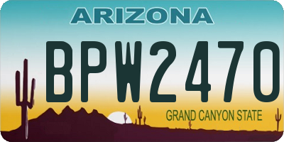 AZ license plate BPW2470