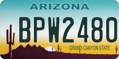 AZ license plate BPW2480
