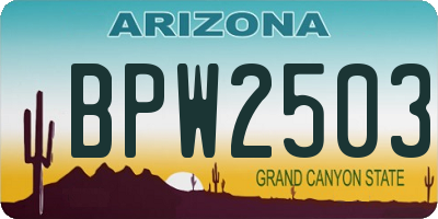 AZ license plate BPW2503