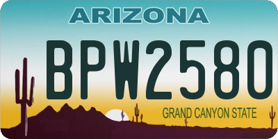AZ license plate BPW2580