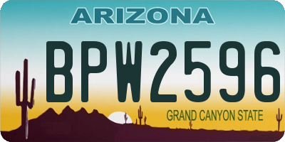 AZ license plate BPW2596
