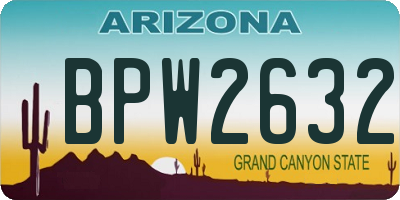 AZ license plate BPW2632