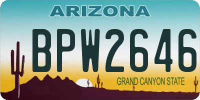 AZ license plate BPW2646