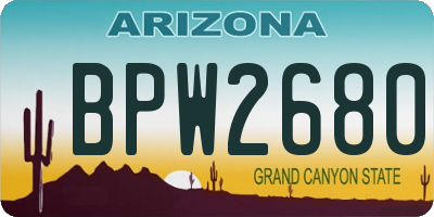 AZ license plate BPW2680