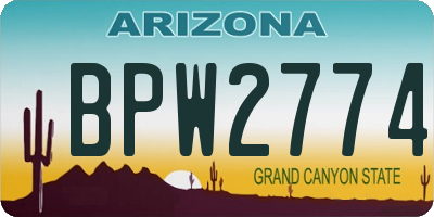 AZ license plate BPW2774