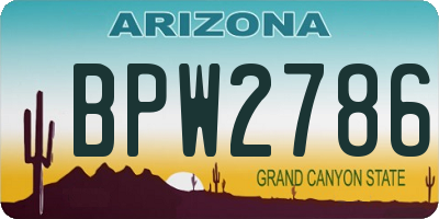 AZ license plate BPW2786