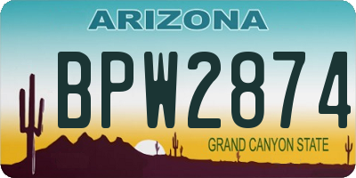 AZ license plate BPW2874