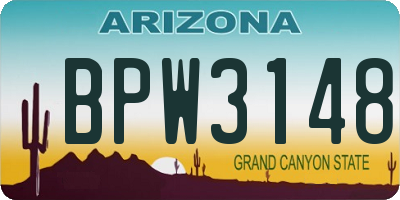 AZ license plate BPW3148