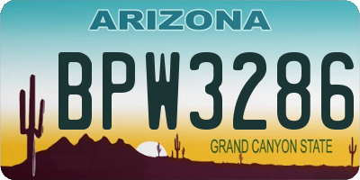 AZ license plate BPW3286