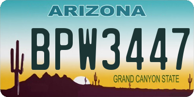 AZ license plate BPW3447