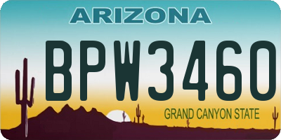 AZ license plate BPW3460