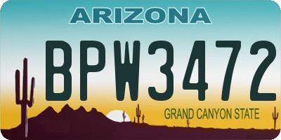 AZ license plate BPW3472
