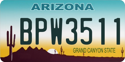 AZ license plate BPW3511