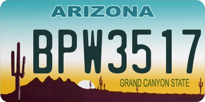 AZ license plate BPW3517