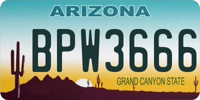 AZ license plate BPW3666