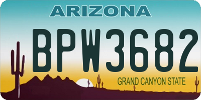 AZ license plate BPW3682