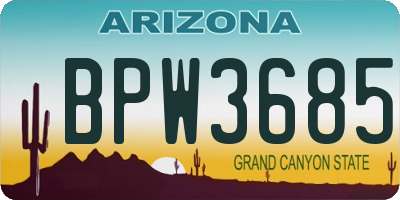 AZ license plate BPW3685